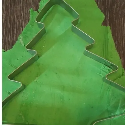 giant Christmas tree playdough invitation to play cutting the tree (Small)