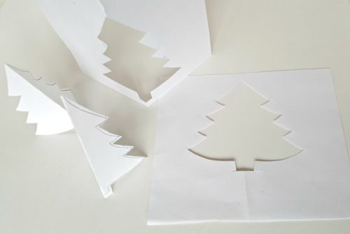 how to make Christmas tree stencil craft for toddlers