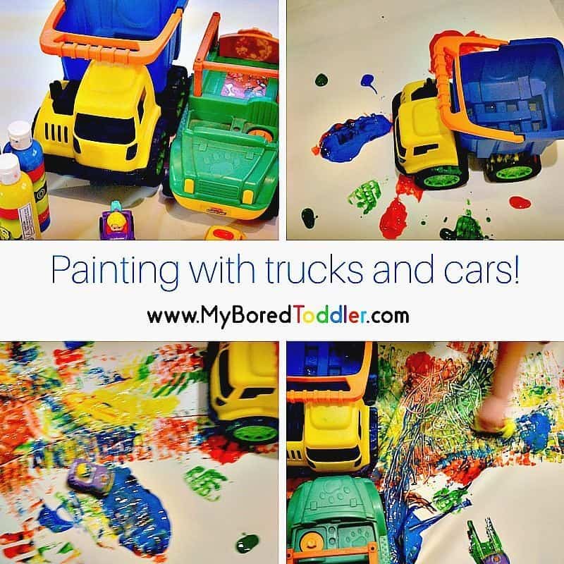 Painting with trucks and cars feature