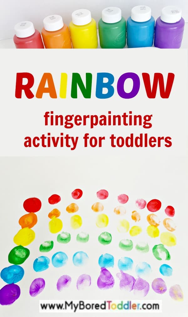 Finger Painting Rainbow - My Bored Toddler