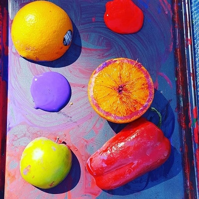 fruit and vegetable stamping and painting