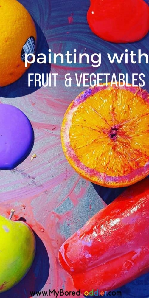 painting with fruit and vegetables. Toddler painting #toddlerpainting #painting #toddlercraft #toddleractivity #toddleractivities 