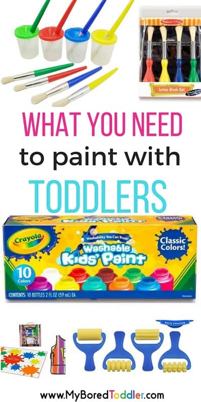 What you need to paint with toddlers #toddleractivities #toddleractivity #toddlerpainting #toddlercraft painting with toddlers. This is part of our toddler painting challenge