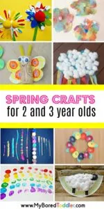 Spring crafts for 2 year olds and 3 year olds. Great spring crafts for toddlers and preschoolers