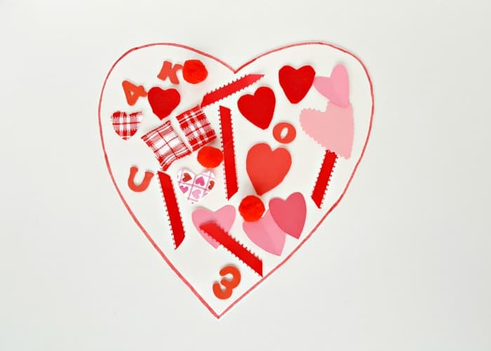 Valentine collage toddler art activity