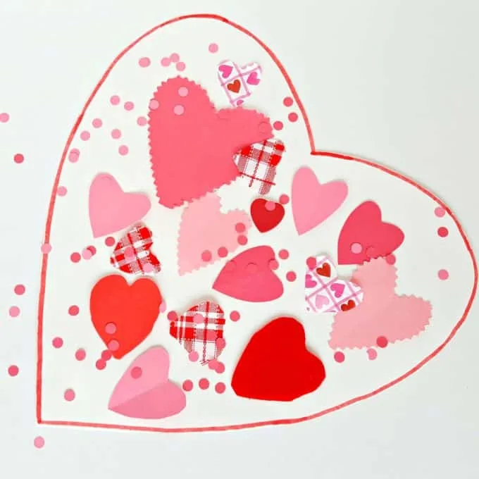 valentine-themed collage toddler art activity