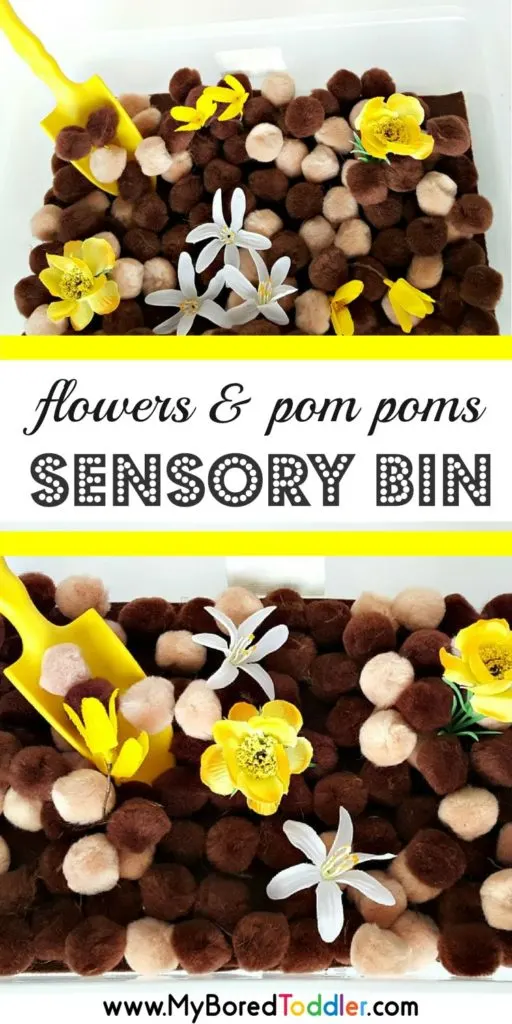 Flowers and Pom Poms Spring Sensory Bin My Bored Toddler