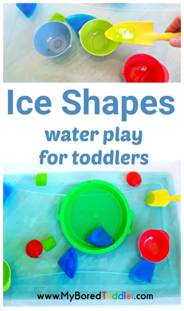 Ice shapes water play activity for toddlers