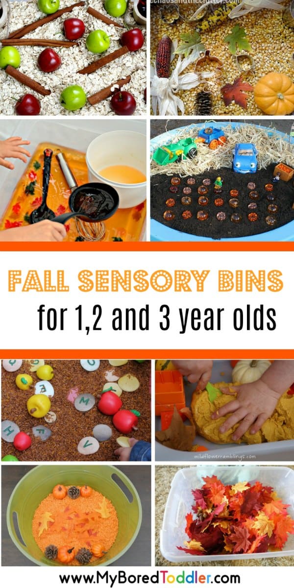 fall sensory bins for 1 2 and 3 year olds pinterest