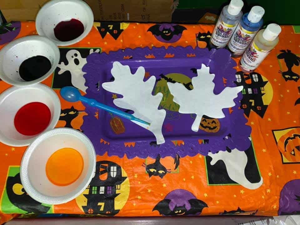 leaf painting toddler fall activity idea for 2 or 3 year olds