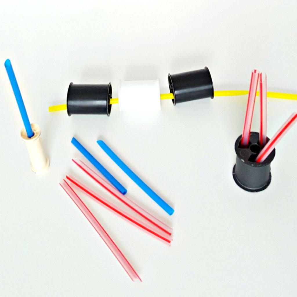 Straws and Spools Fine Motor Activity - My Bored Toddler