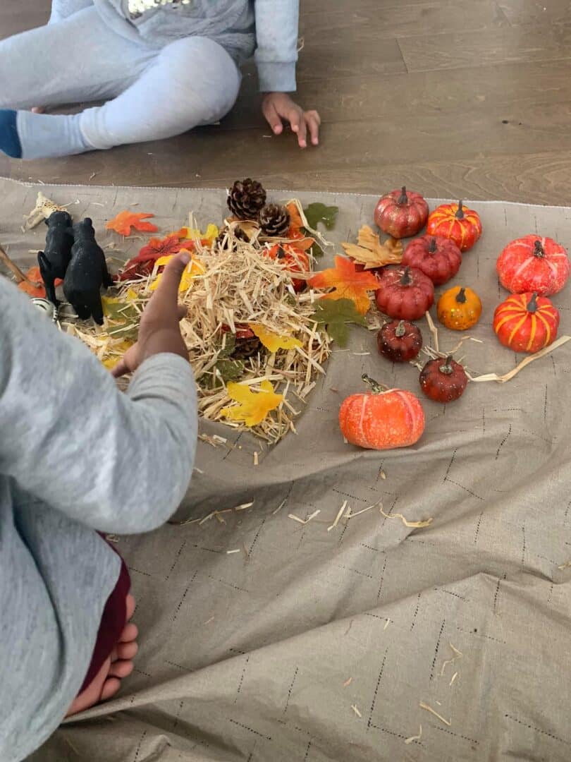 sandy fall sensory bin 2 - My Bored Toddler