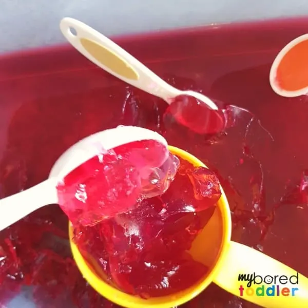 messy play with jello and jelly sensory play for babies toddlers