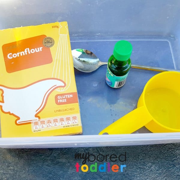 taste safe oobleck for babies and toddlers what you need ingredients