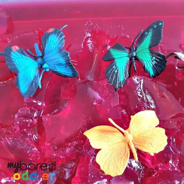 toys in jello jelly sensory and messy play for babies and toddlers
