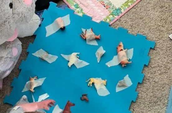 rescuing farm animals - toddler fine motor farm activity idea