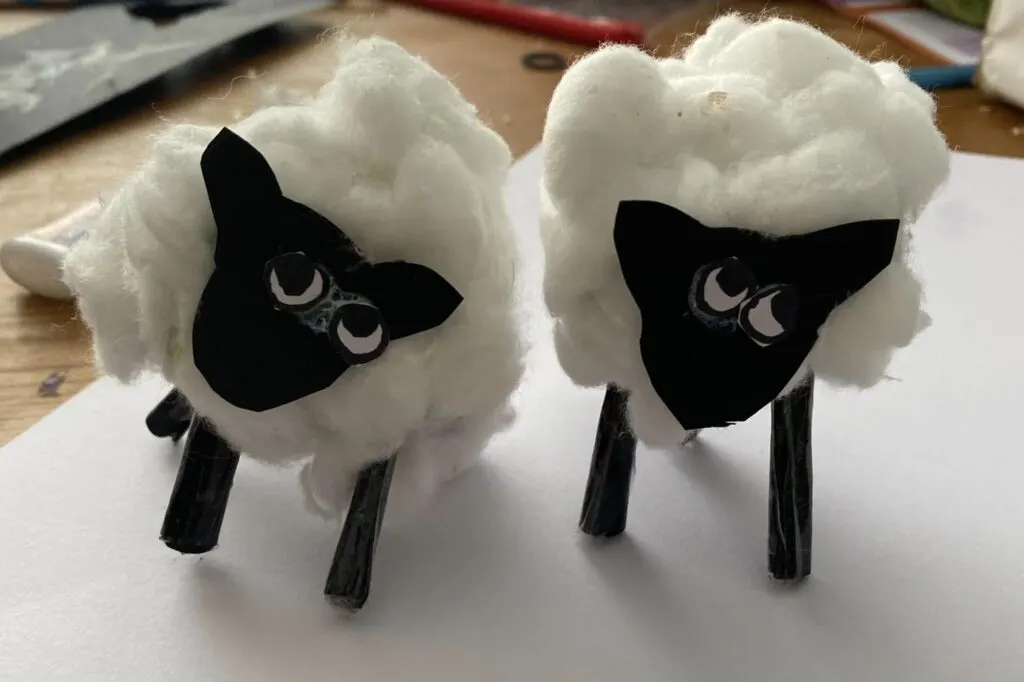 cardboard tube sheep toddler farm craft activity