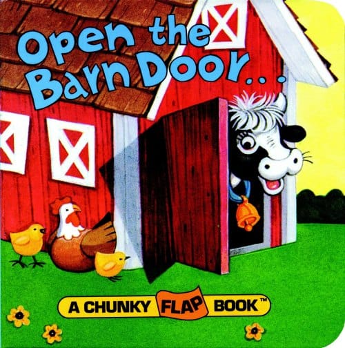 open the barn door a chunky farm board book for toddlers