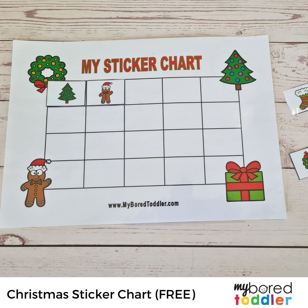 Christmas Sticker Chart - My Bored Toddler