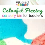 Colorful Fizzing Sensory Bin with Vinegar and Baking Soda