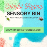 Colorful Fizzing Sensory Bin with Vinegar and Baking Soda