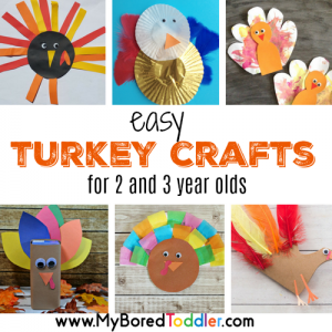 Easy Turkey Crafts for toddlers to make - My Bored Toddler