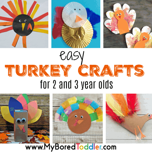 easy turkey crafts for 2 and 3 year olds square