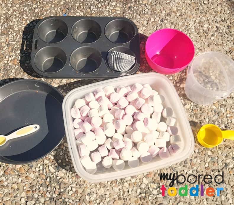 marshmallow sensory bin what you need