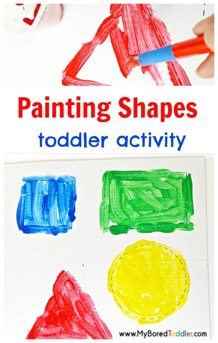 Painting shapes art and math activity for toddlers