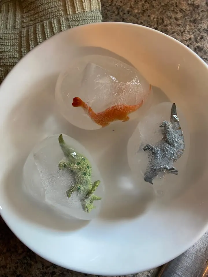 dinosaurs in ice toddler activity 