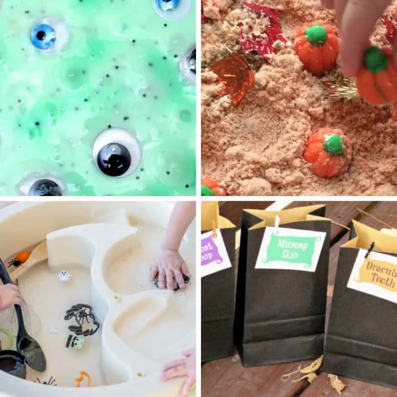 Halloween sensory bins for toddlers round up 2