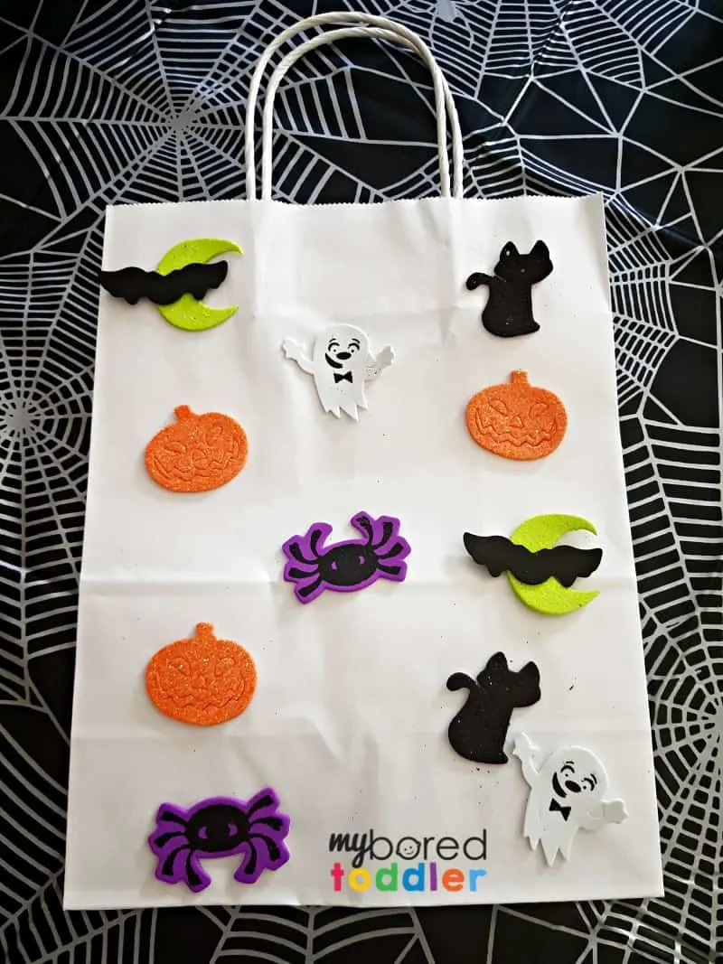 halloween trick or treat bag with logo