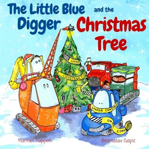 The little blue digger and the christmas tree book