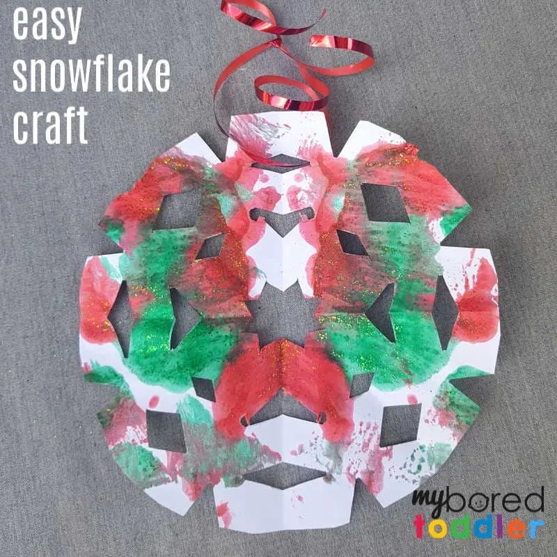 easy christmas painted snowflake craft cut out final feature