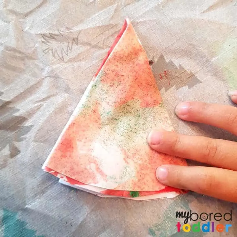 easy christmas painted snowflake craft folded