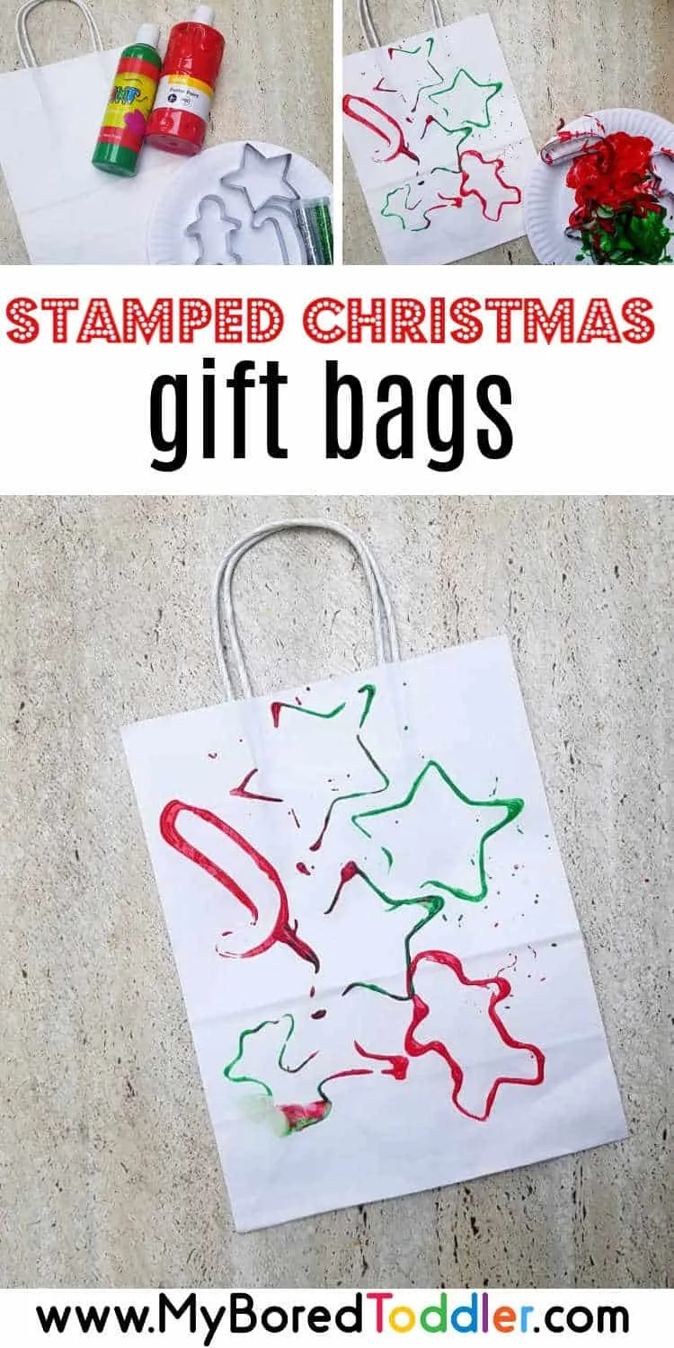 Stamped Christmas Gift Bags