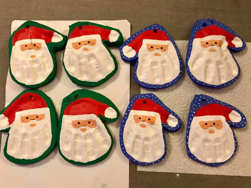 Santa Salt Dough Christmas ornaments recipe for toddlers to make 