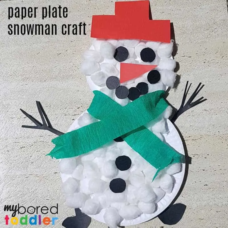 paperplate snowman craft finished feature