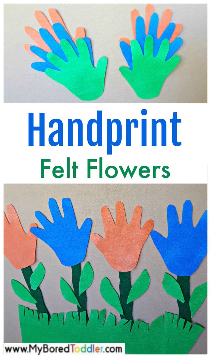 Handprint felt flowers toddler activity