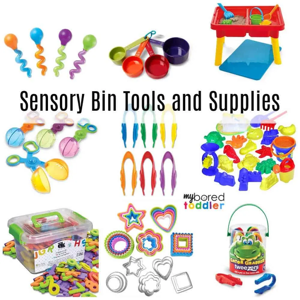 Sensory Bin tools and supplies for toddlers