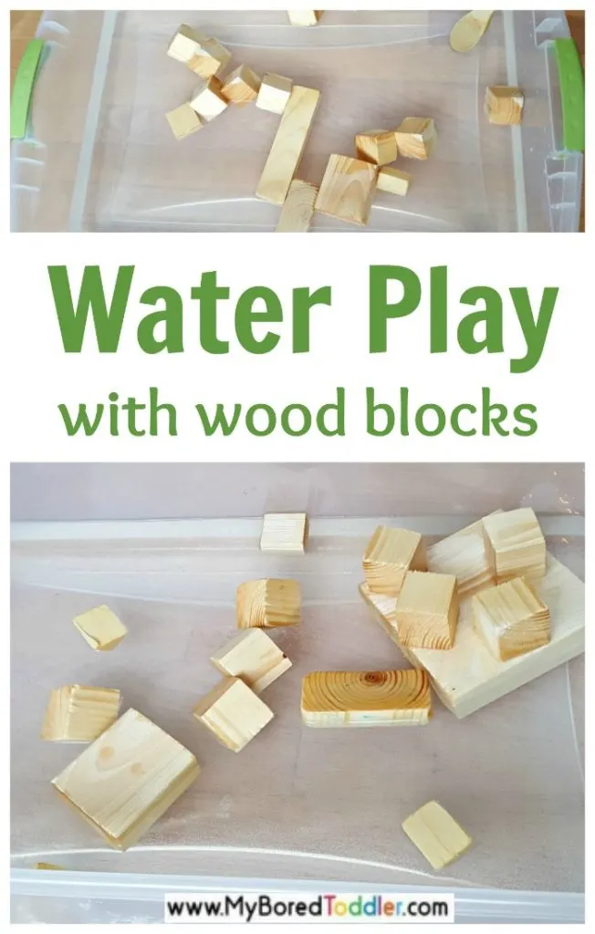 Water play with wooden blocks and wood toys for toddlers
