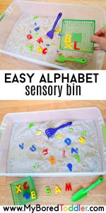 Alphabet Sensory Bin for Toddlers - My Bored Toddler