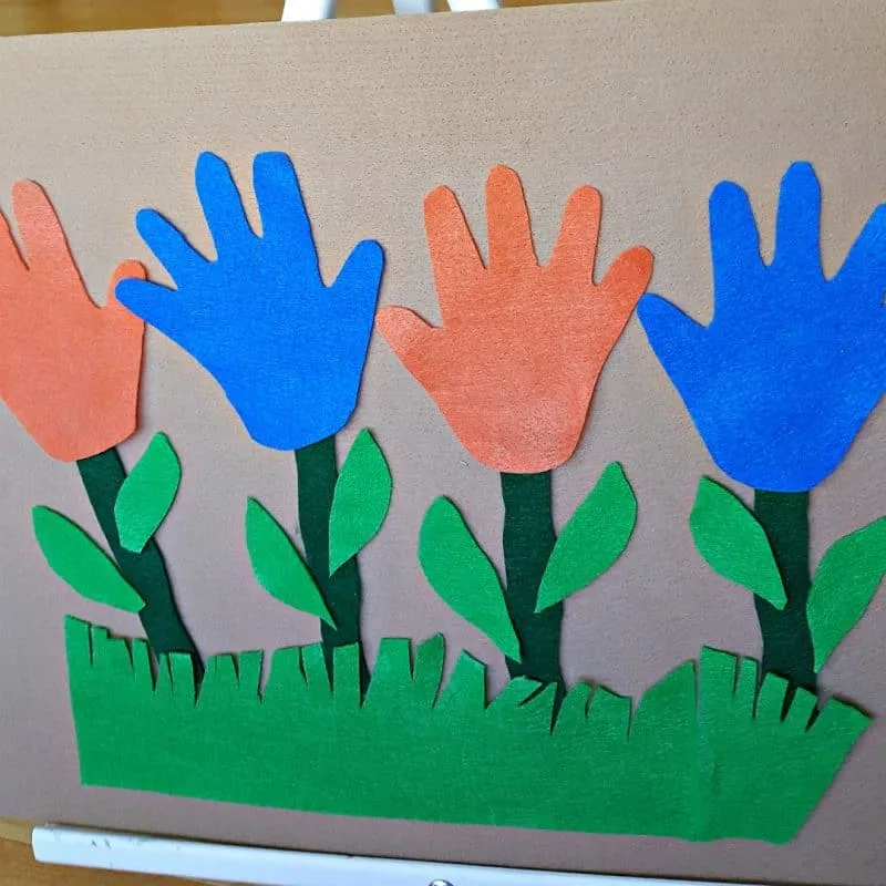 handprint flower garden toddler activity