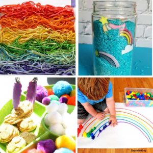 rainbow sensory activities for spring - My Bored Toddler