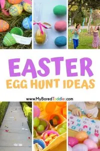 Easter egg hunt and scavanger hunt ideas for toddlers and preschoolers