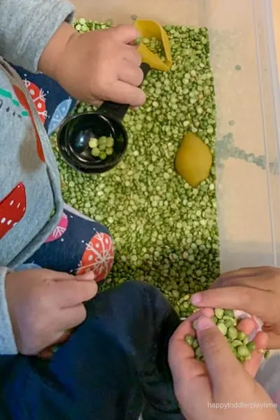 Jumbo pasta spring sensory bin for toddlers image 5