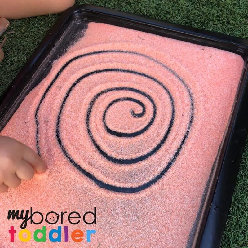 sensory salt drawing fun for toddlers