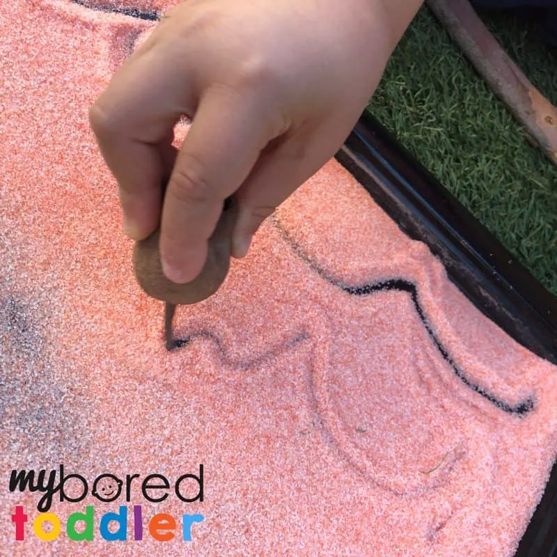 sensory salt dough drawing fine motor skills toddler activity 