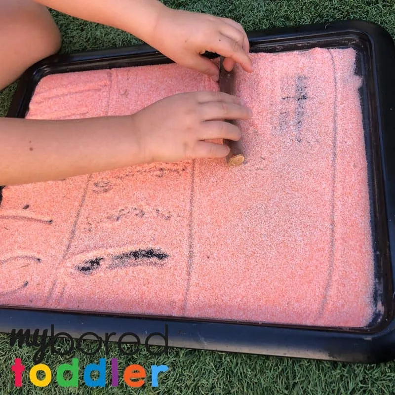 salt drawing sensory and fine motor play for toddlers