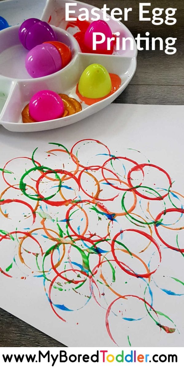 Plastic Easter Egg Printing for Toddlers - My Bored Toddler
